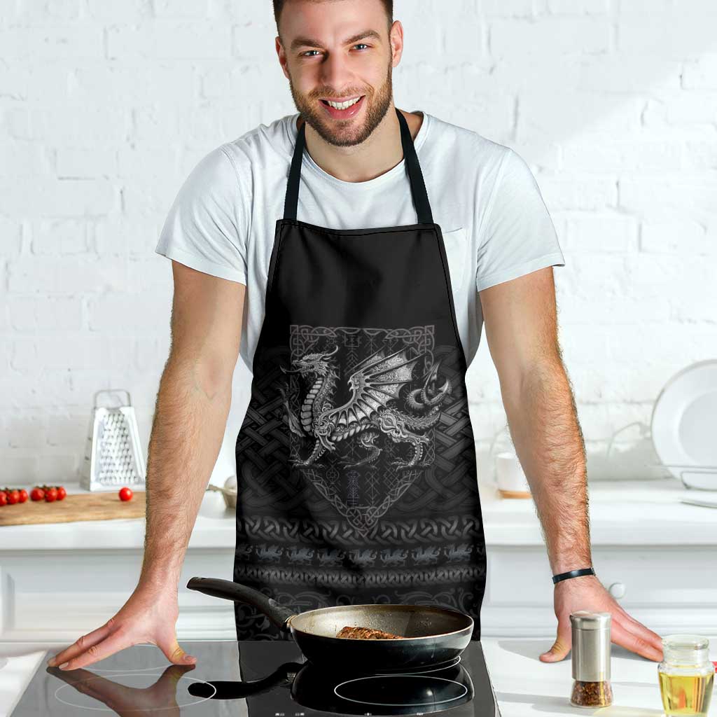 Welsh Celtic Culture Apron Wales Y Ddraig Goch with Knot - Wonder Print Shop