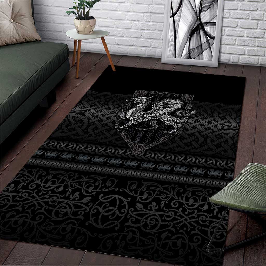 Welsh Celtic Culture Area Rug Wales Y Ddraig Goch with Knot - Wonder Print Shop