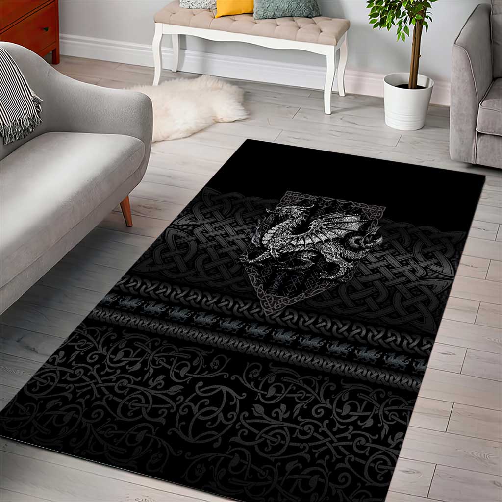 Welsh Celtic Culture Area Rug Wales Y Ddraig Goch with Knot - Wonder Print Shop