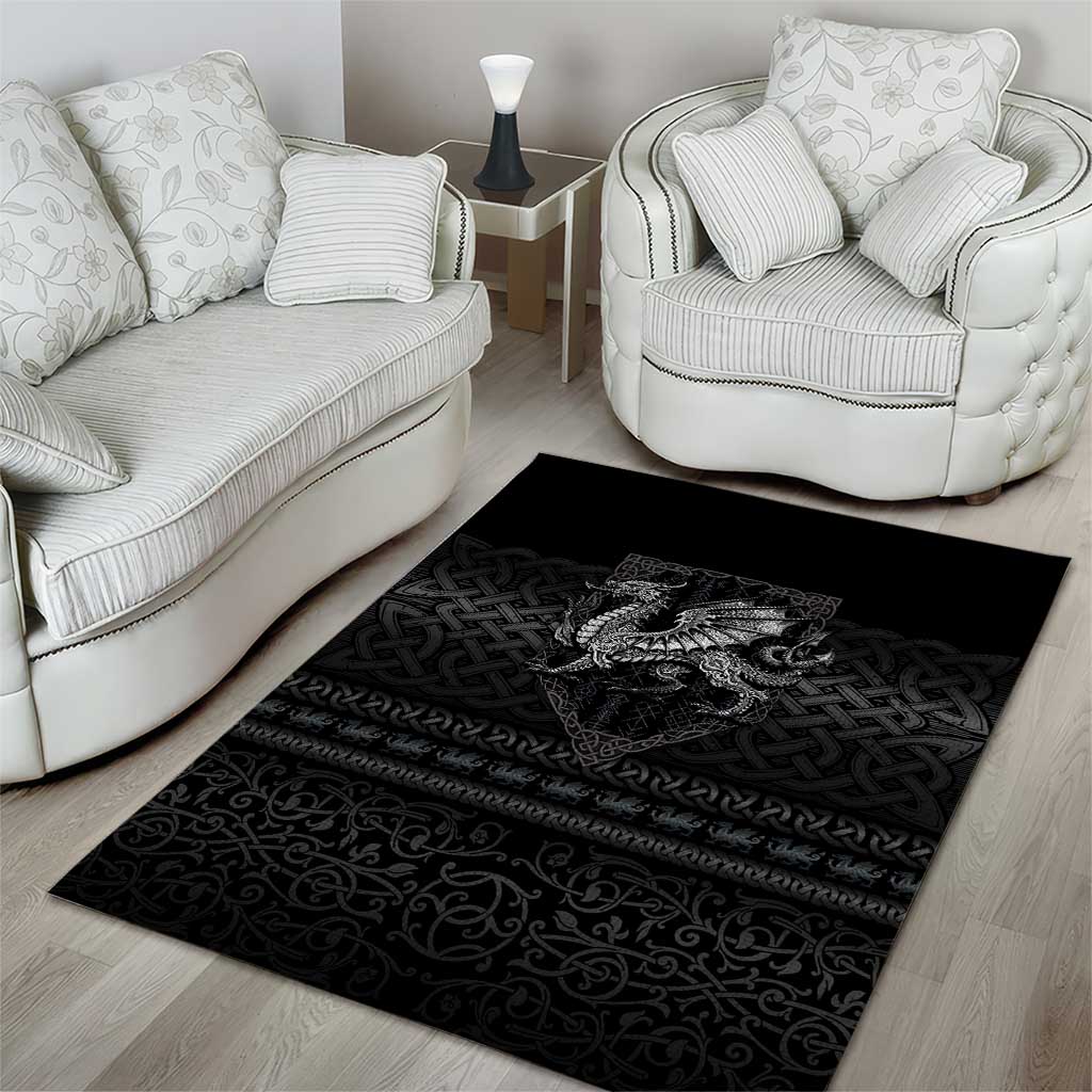 Welsh Celtic Culture Area Rug Wales Y Ddraig Goch with Knot - Wonder Print Shop