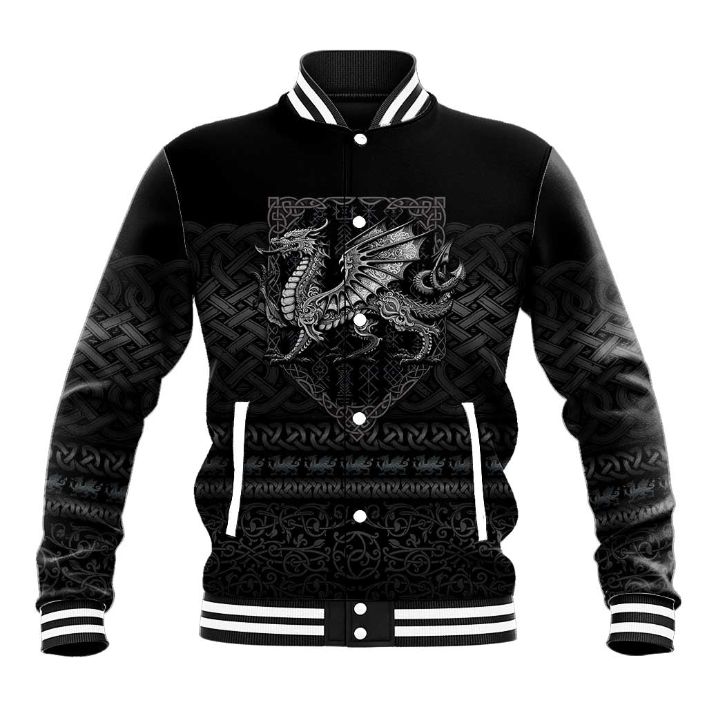Welsh Celtic Culture Baseball Jacket Wales Y Ddraig Goch with Knot - Wonder Print Shop