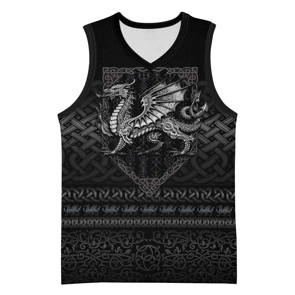Welsh Celtic Culture Basketball Jersey Wales Y Ddraig Goch with Knot - Wonder Print Shop