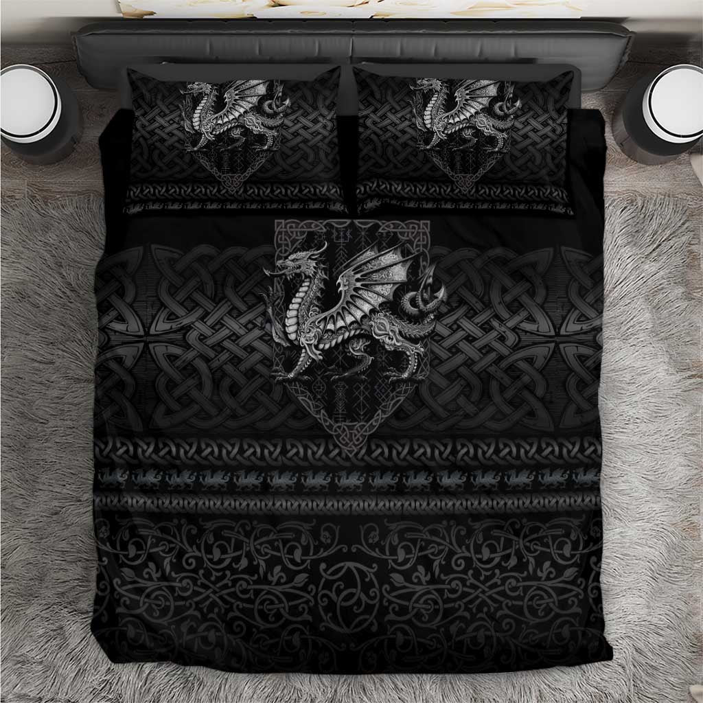 Welsh Celtic Culture Bedding Set Wales Y Ddraig Goch with Knot - Wonder Print Shop