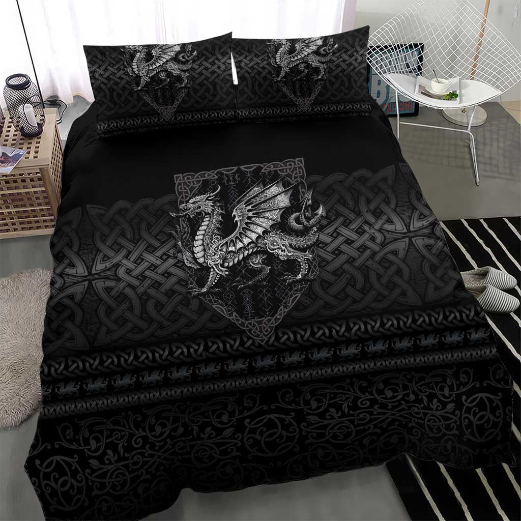 Welsh Celtic Culture Bedding Set Wales Y Ddraig Goch with Knot - Wonder Print Shop
