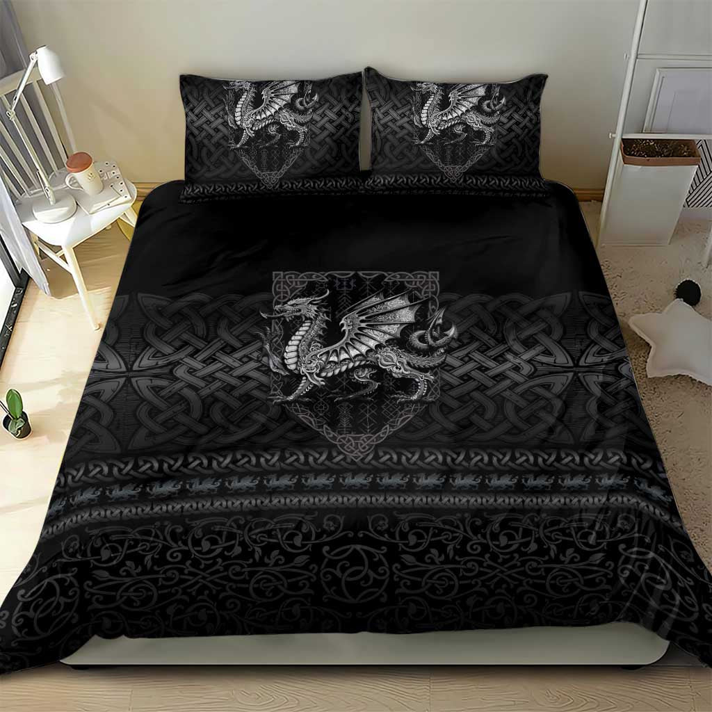 Welsh Celtic Culture Bedding Set Wales Y Ddraig Goch with Knot - Wonder Print Shop