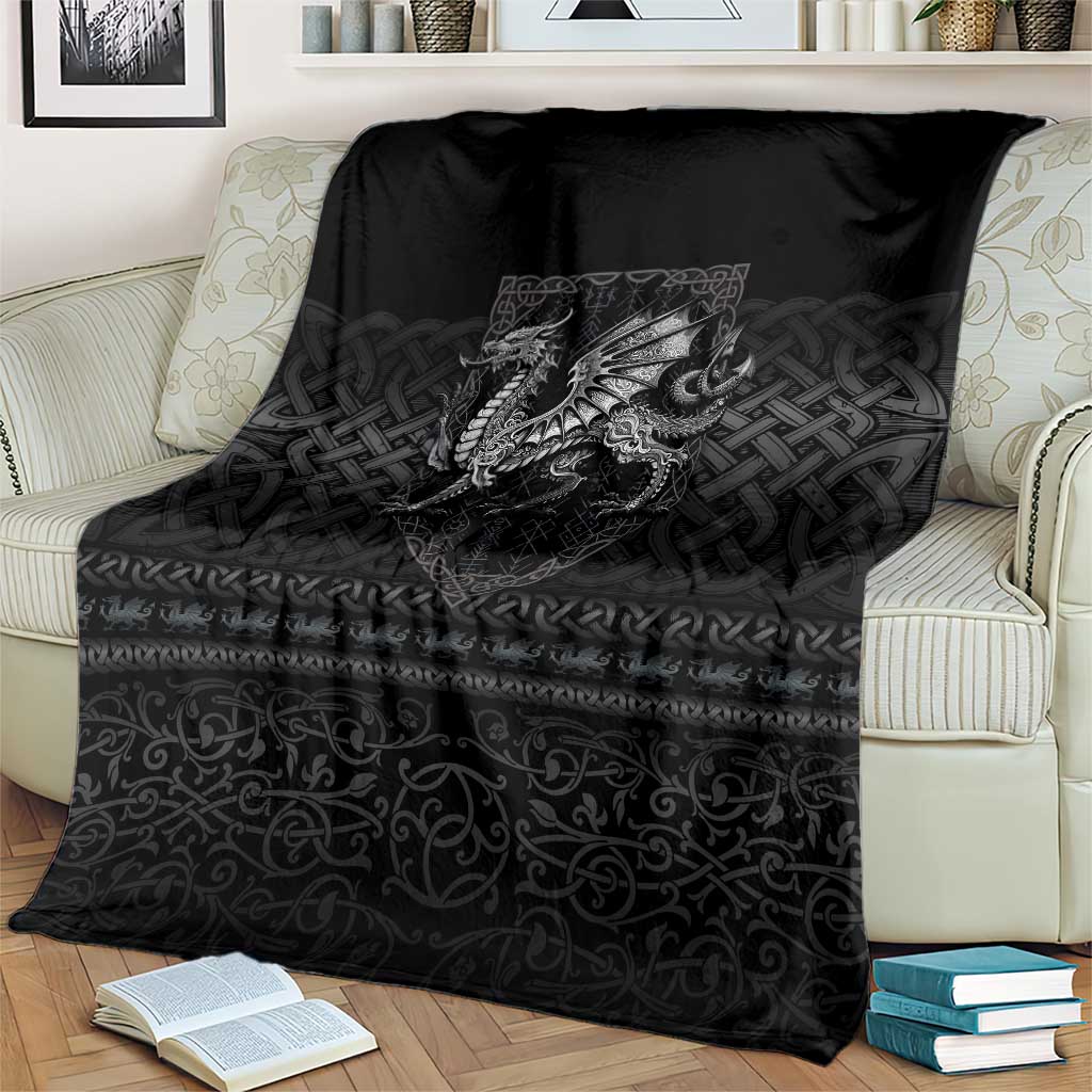 Welsh Celtic Culture Blanket Wales Y Ddraig Goch with Knot - Wonder Print Shop