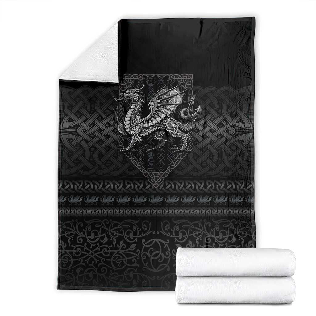 Welsh Celtic Culture Blanket Wales Y Ddraig Goch with Knot - Wonder Print Shop