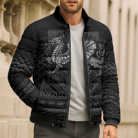Welsh Celtic Culture Bomber Puffer Jacket Wales Y Ddraig Goch with Knot - Wonder Print Shop