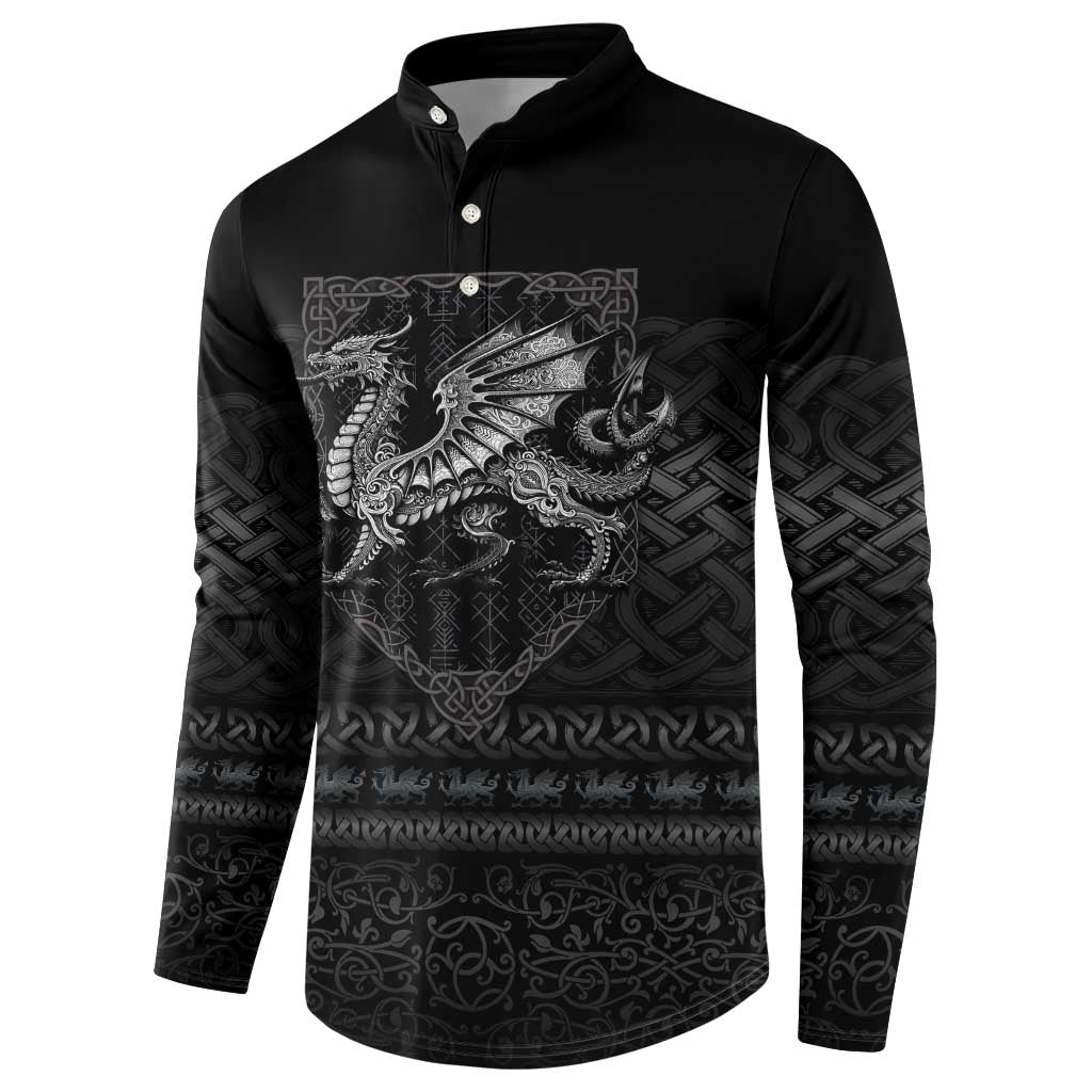 Welsh Celtic Culture Button Sweatshirt Wales Y Ddraig Goch with Knot - Wonder Print Shop
