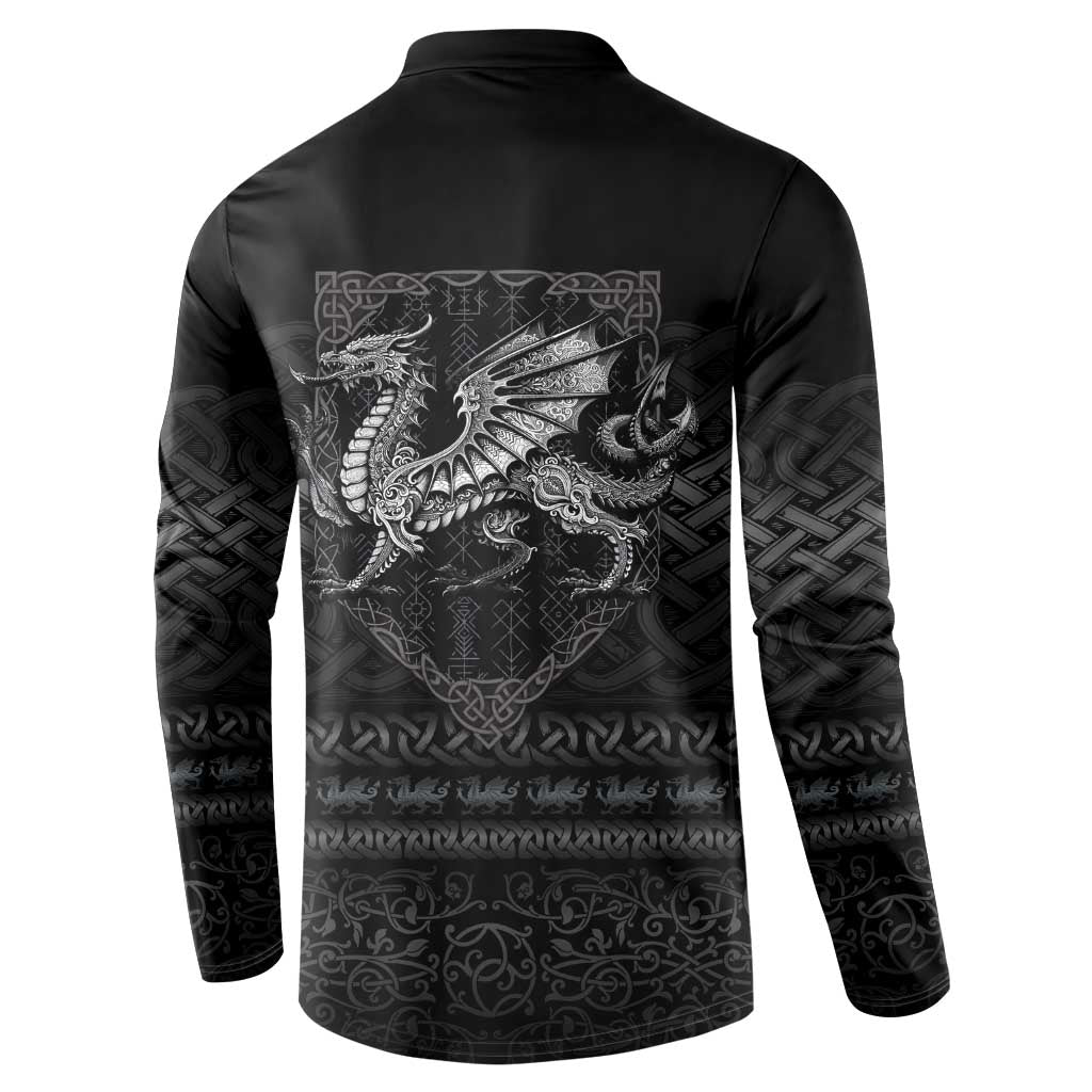 Welsh Celtic Culture Button Sweatshirt Wales Y Ddraig Goch with Knot - Wonder Print Shop