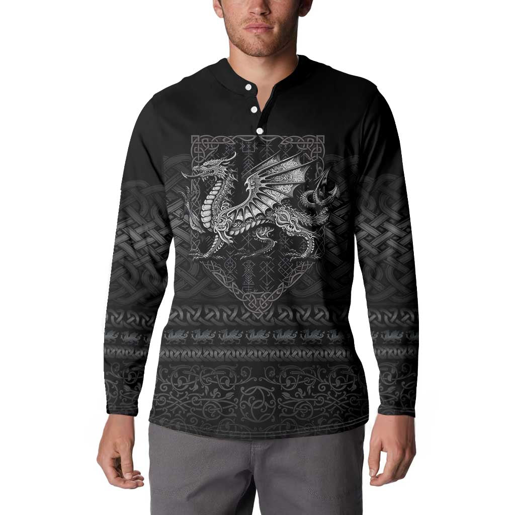 Welsh Celtic Culture Button Sweatshirt Wales Y Ddraig Goch with Knot - Wonder Print Shop