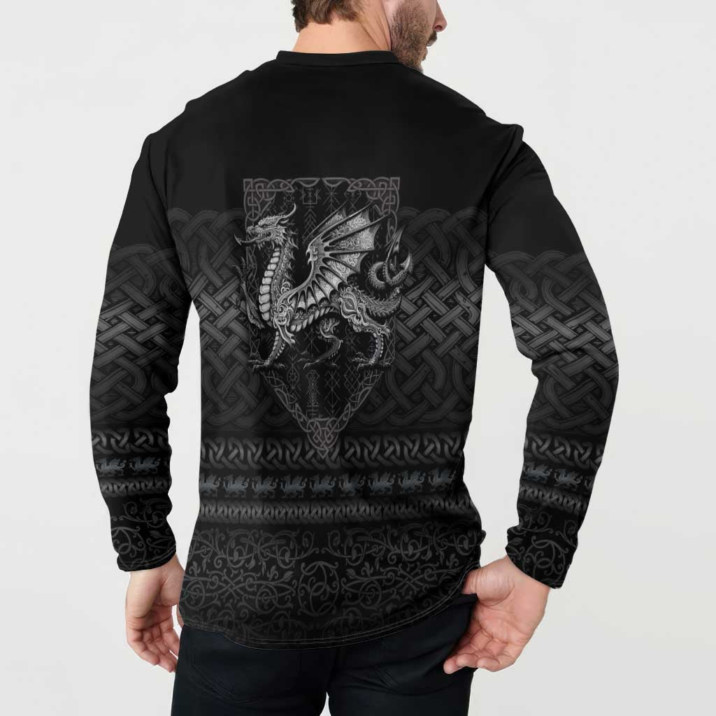 Welsh Celtic Culture Button Sweatshirt Wales Y Ddraig Goch with Knot - Wonder Print Shop