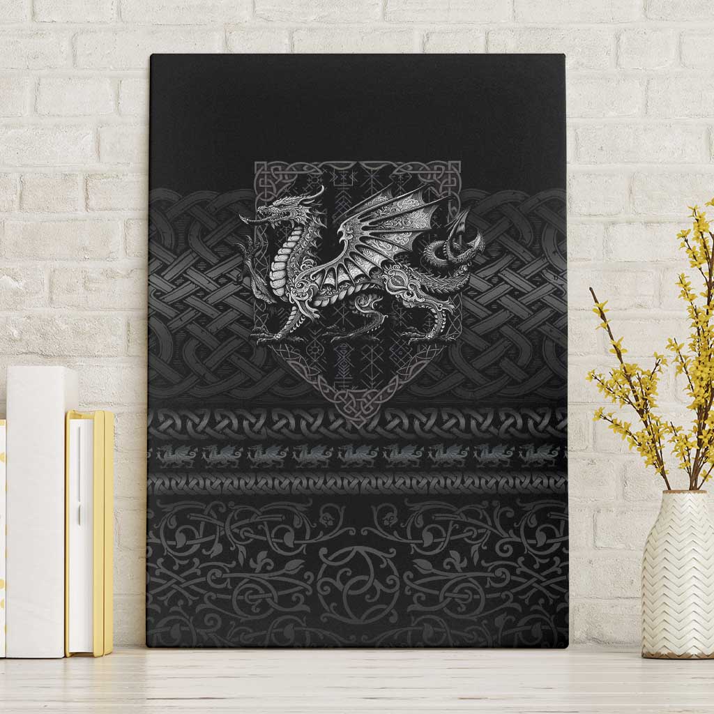 Welsh Celtic Culture Canvas Wall Art Wales Y Ddraig Goch with Knot - Wonder Print Shop