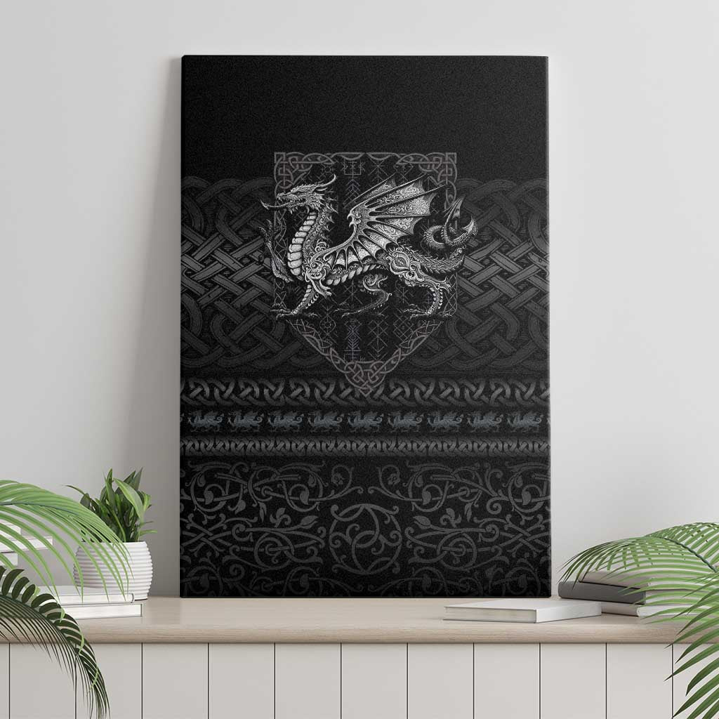 Welsh Celtic Culture Canvas Wall Art Wales Y Ddraig Goch with Knot - Wonder Print Shop