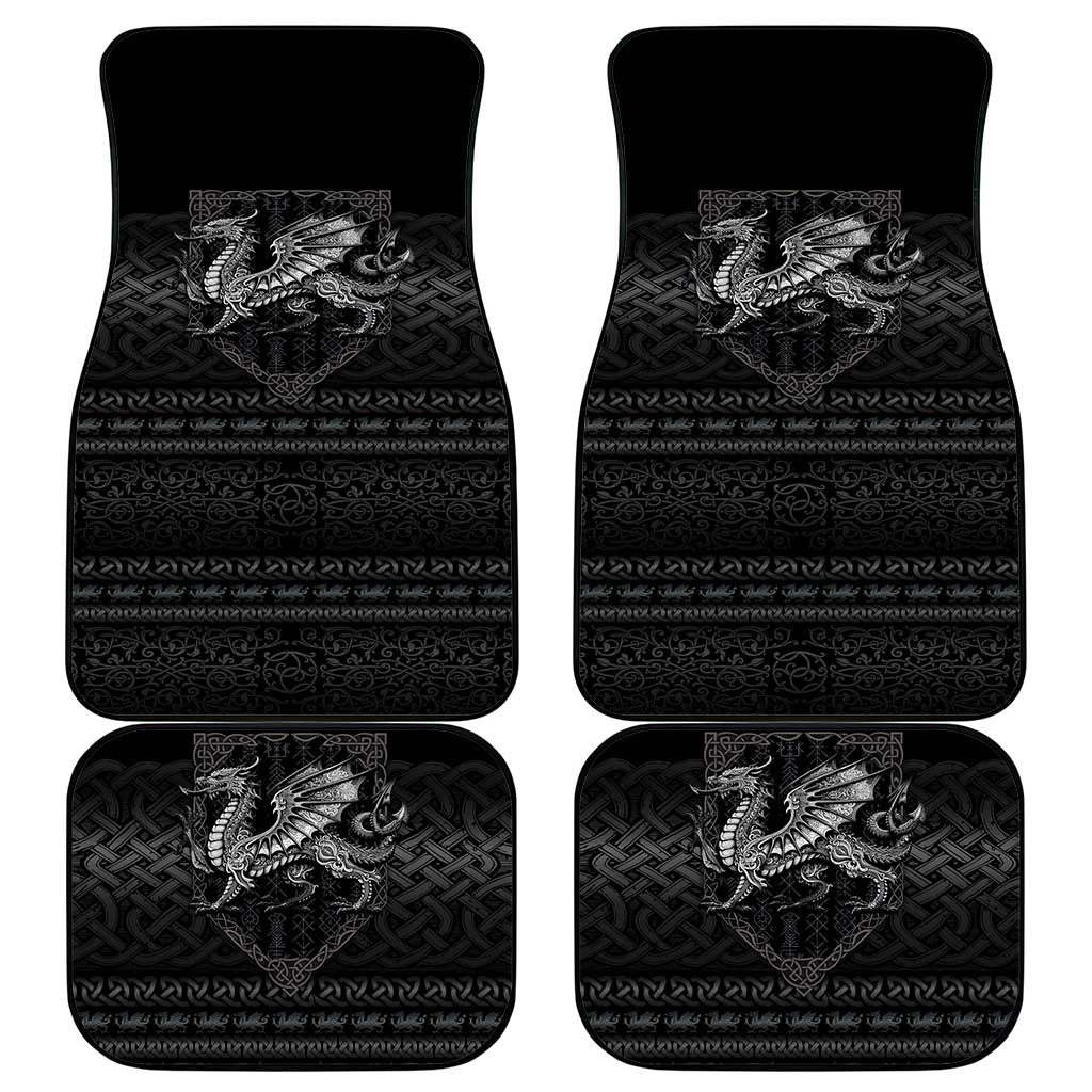 Welsh Celtic Culture Car Mats Wales Y Ddraig Goch with Knot - Wonder Print Shop