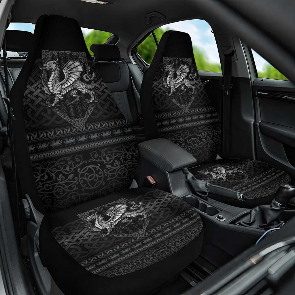 Welsh Celtic Culture Car Seat Cover Wales Y Ddraig Goch with Knot - Wonder Print Shop