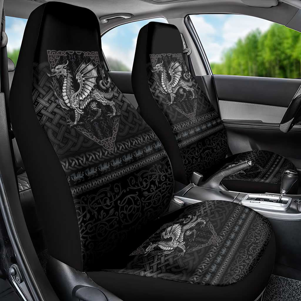 Welsh Celtic Culture Car Seat Cover Wales Y Ddraig Goch with Knot - Wonder Print Shop