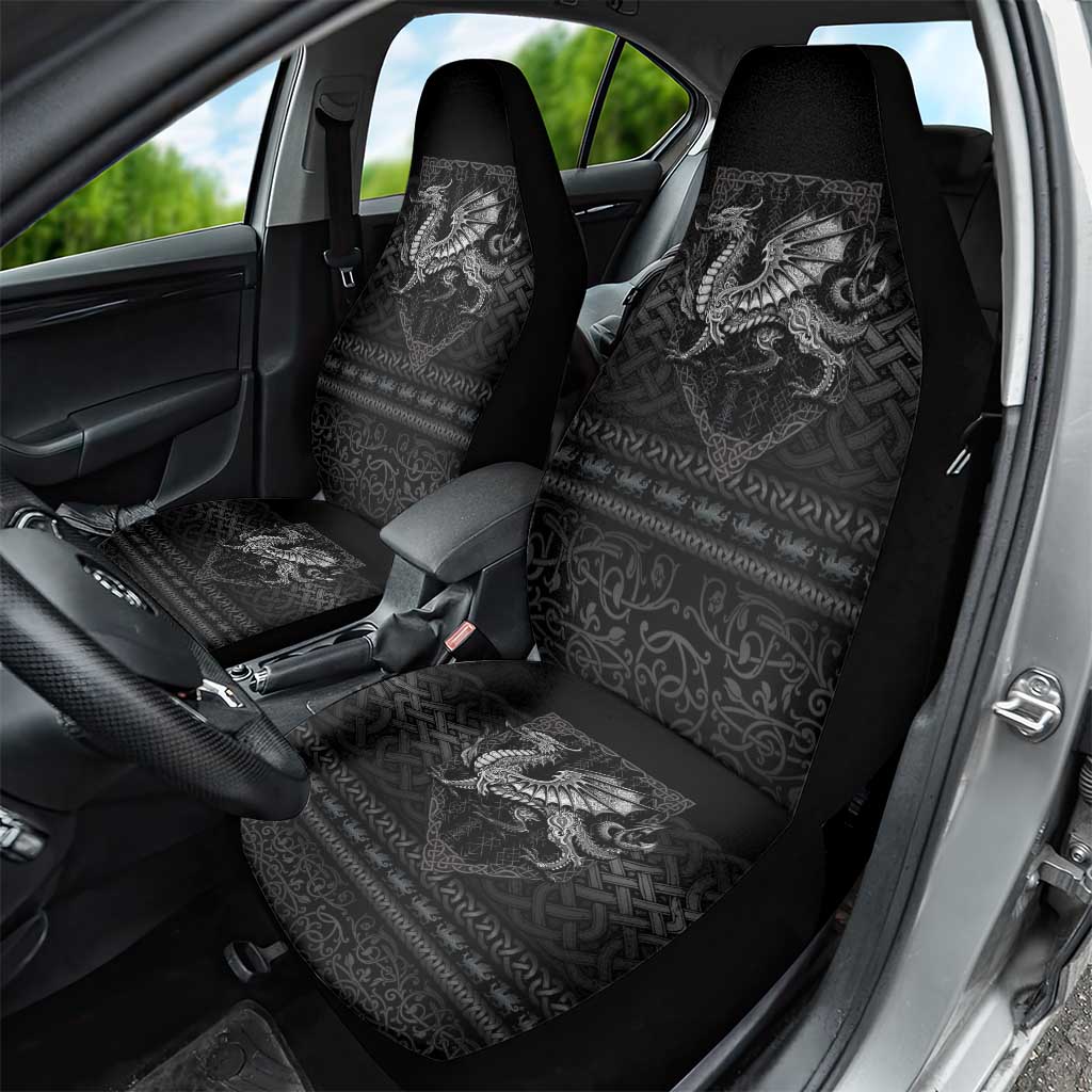 Welsh Celtic Culture Car Seat Cover Wales Y Ddraig Goch with Knot - Wonder Print Shop
