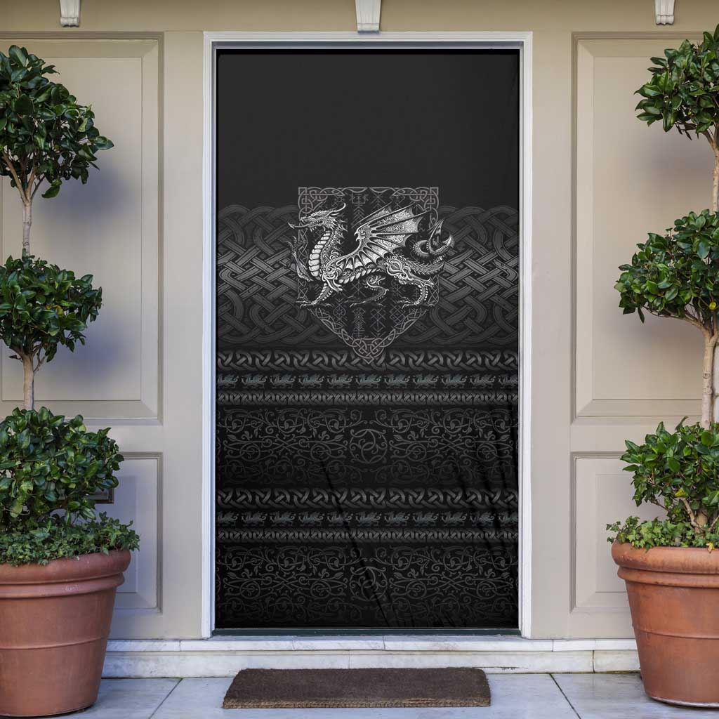 Welsh Celtic Culture Door Cover Wales Y Ddraig Goch with Knot - Wonder Print Shop