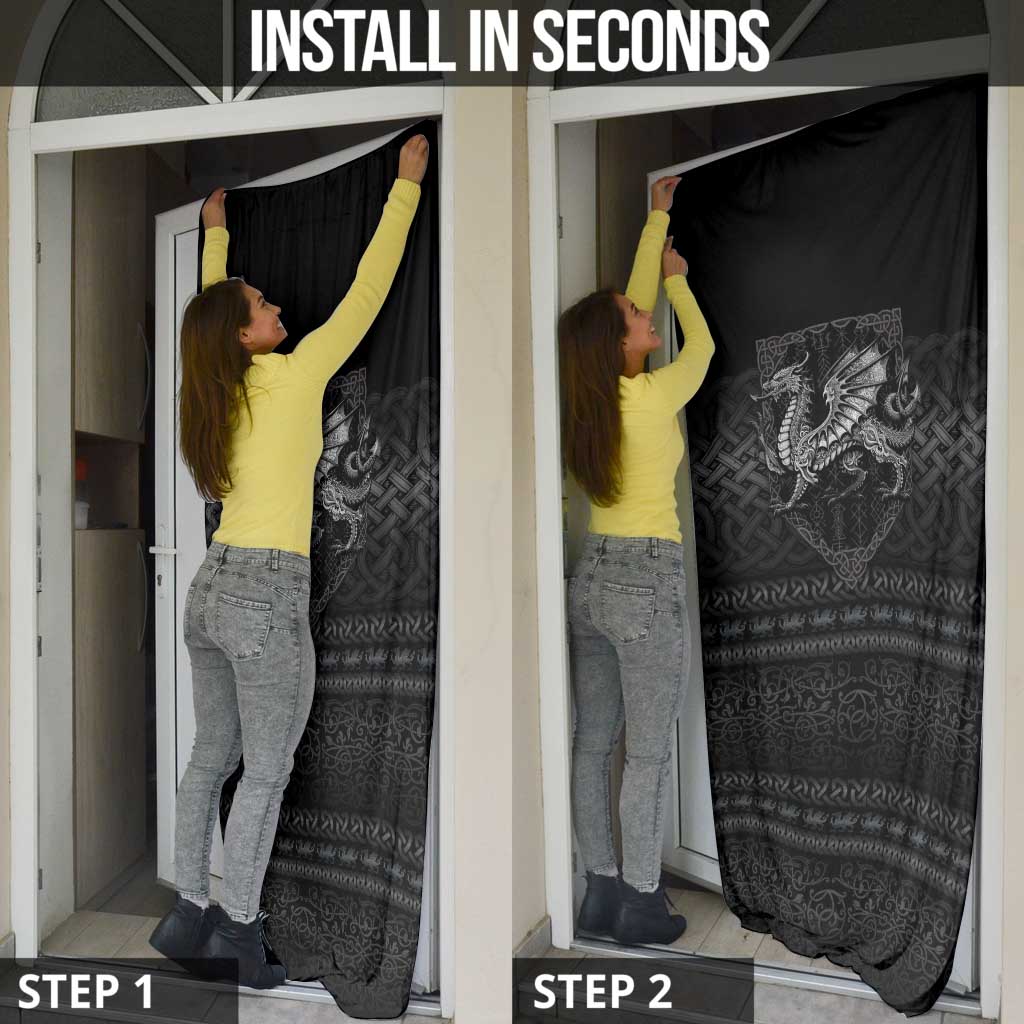 Welsh Celtic Culture Door Cover Wales Y Ddraig Goch with Knot - Wonder Print Shop