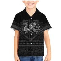 Welsh Celtic Culture Family Matching Mermaid Dress and Hawaiian Shirt Wales Y Ddraig Goch with Knot - Wonder Print Shop