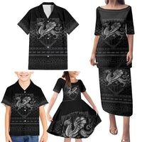 Welsh Celtic Culture Family Matching Puletasi and Hawaiian Shirt Wales Y Ddraig Goch with Knot - Wonder Print Shop