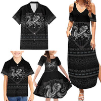 Welsh Celtic Culture Family Matching Summer Maxi Dress and Hawaiian Shirt Wales Y Ddraig Goch with Knot - Wonder Print Shop