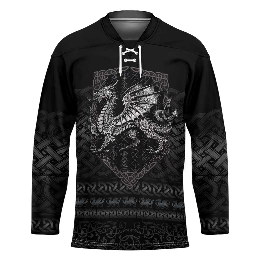 Welsh Celtic Culture Hockey Jersey Wales Y Ddraig Goch with Knot - Wonder Print Shop