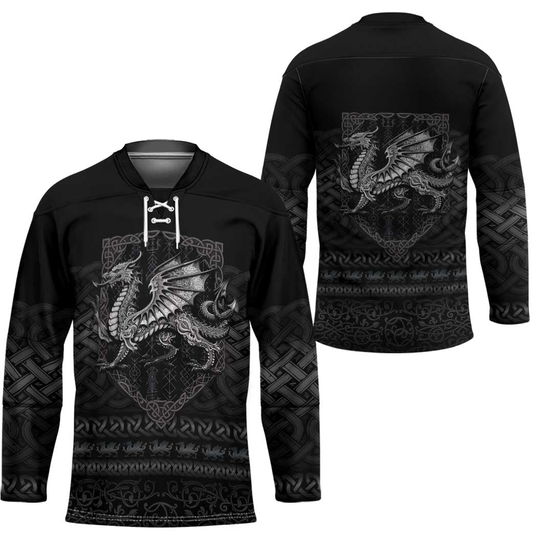 Welsh Celtic Culture Hockey Jersey Wales Y Ddraig Goch with Knot - Wonder Print Shop