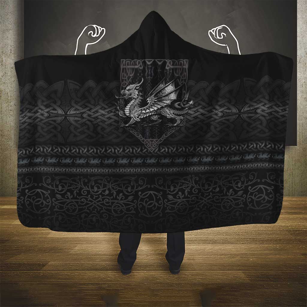 Welsh Celtic Culture Hooded Blanket Wales Y Ddraig Goch with Knot - Wonder Print Shop