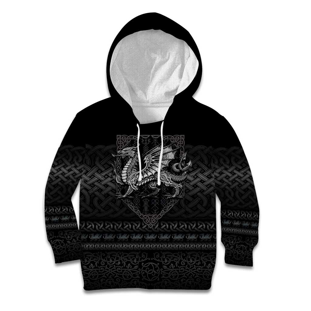 Welsh Celtic Culture Kid Hoodie Wales Y Ddraig Goch with Knot - Wonder Print Shop