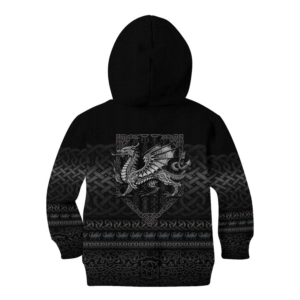 Welsh Celtic Culture Kid Hoodie Wales Y Ddraig Goch with Knot - Wonder Print Shop