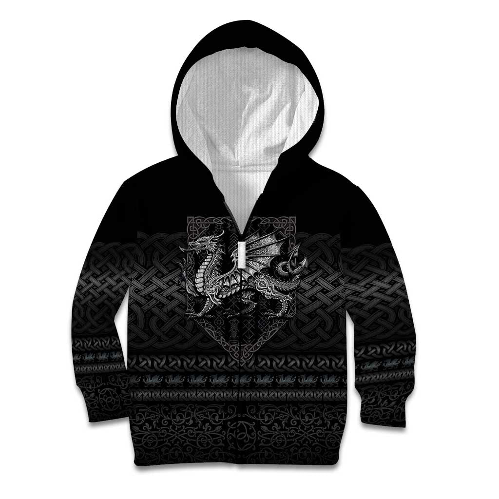 Welsh Celtic Culture Kid Hoodie Wales Y Ddraig Goch with Knot - Wonder Print Shop