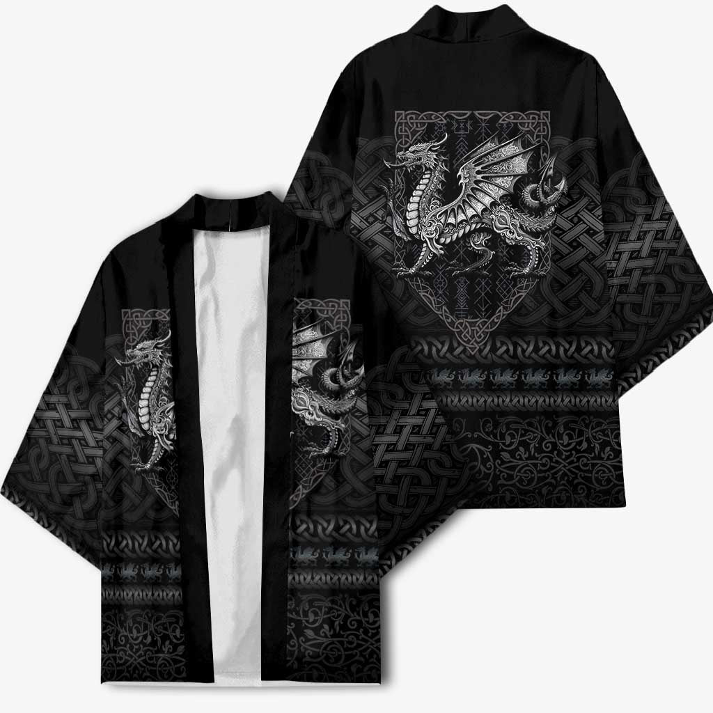 Welsh Celtic Culture Kimono Wales Y Ddraig Goch with Knot - Wonder Print Shop