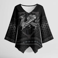 Welsh Celtic Culture Kimono Sleeve Blouse Wales Y Ddraig Goch with Knot - Wonder Print Shop