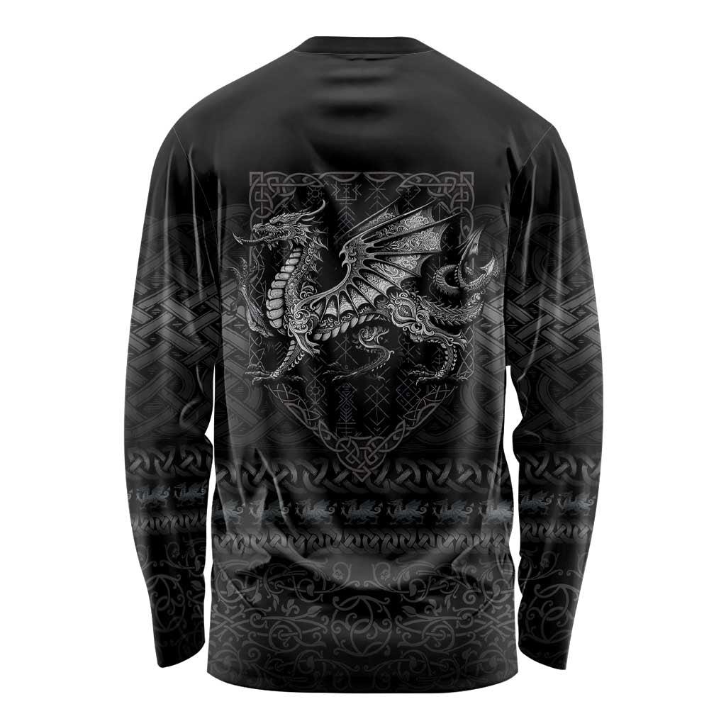 Welsh Celtic Culture Long Sleeve Shirt Wales Y Ddraig Goch with Knot - Wonder Print Shop