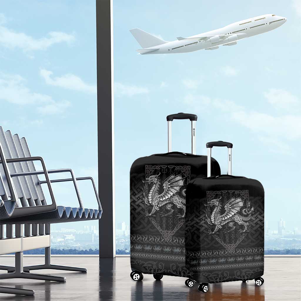 Welsh Celtic Culture Luggage Cover Wales Y Ddraig Goch with Knot - Wonder Print Shop
