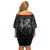 Welsh Celtic Culture Off Shoulder Short Dress Wales Y Ddraig Goch with Knot - Wonder Print Shop
