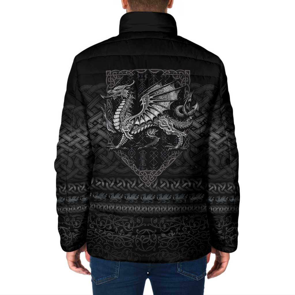 Welsh Celtic Culture Padded Jacket Wales Y Ddraig Goch with Knot - Wonder Print Shop