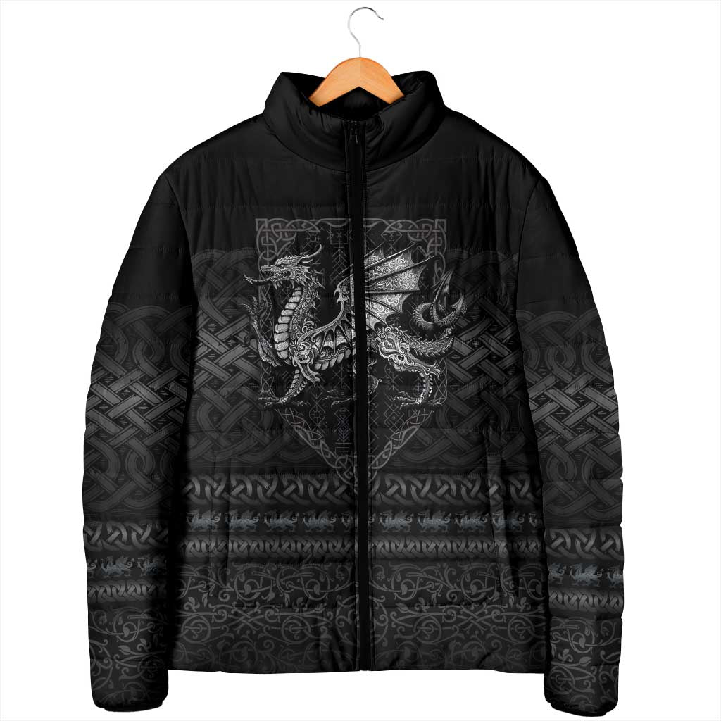 Welsh Celtic Culture Padded Jacket Wales Y Ddraig Goch with Knot - Wonder Print Shop
