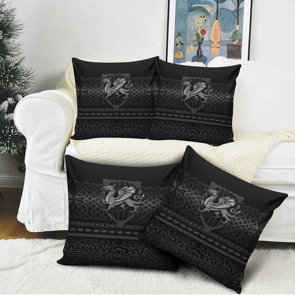 Welsh Celtic Culture Pillow Cover Wales Y Ddraig Goch with Knot - Wonder Print Shop