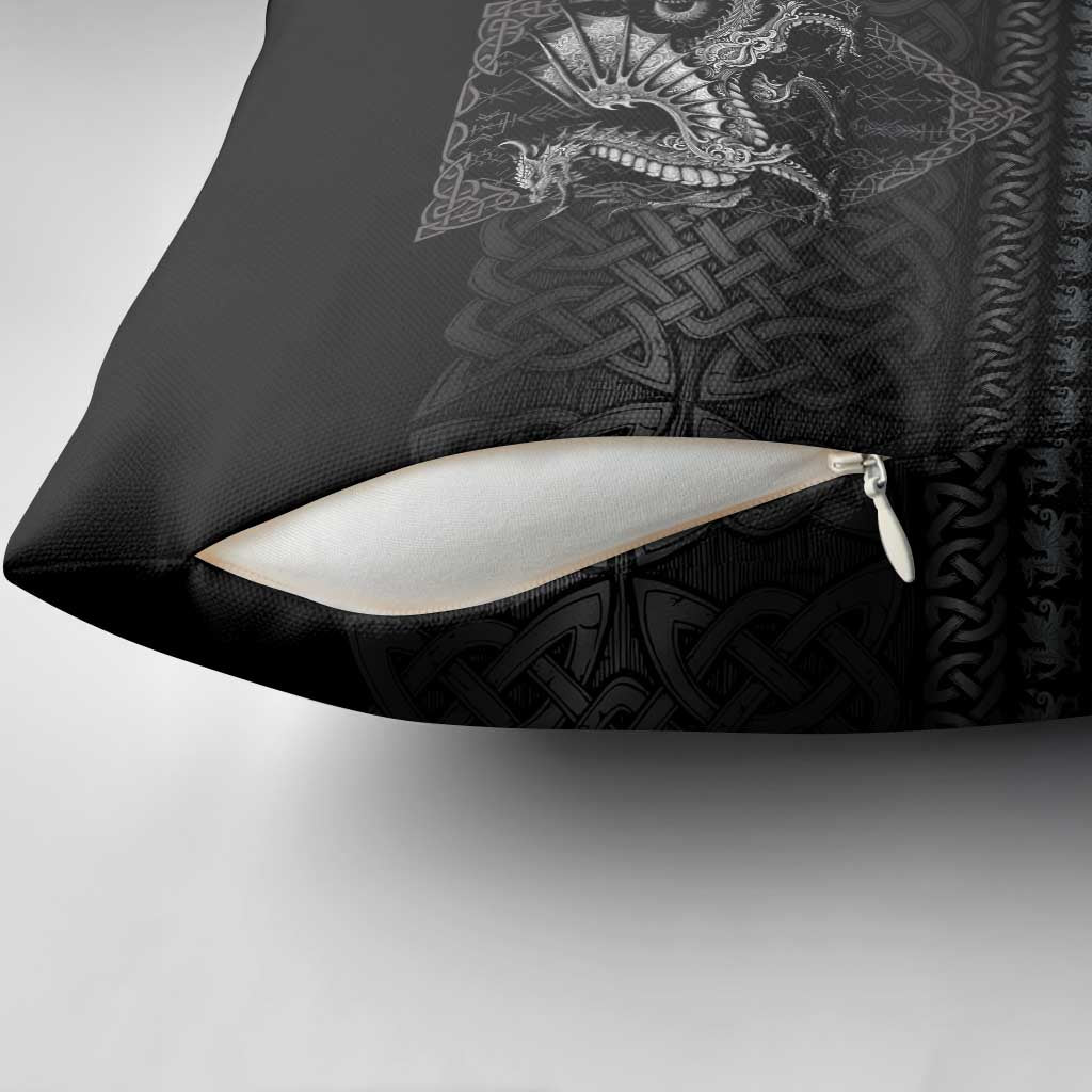 Welsh Celtic Culture Pillow Cover Wales Y Ddraig Goch with Knot - Wonder Print Shop