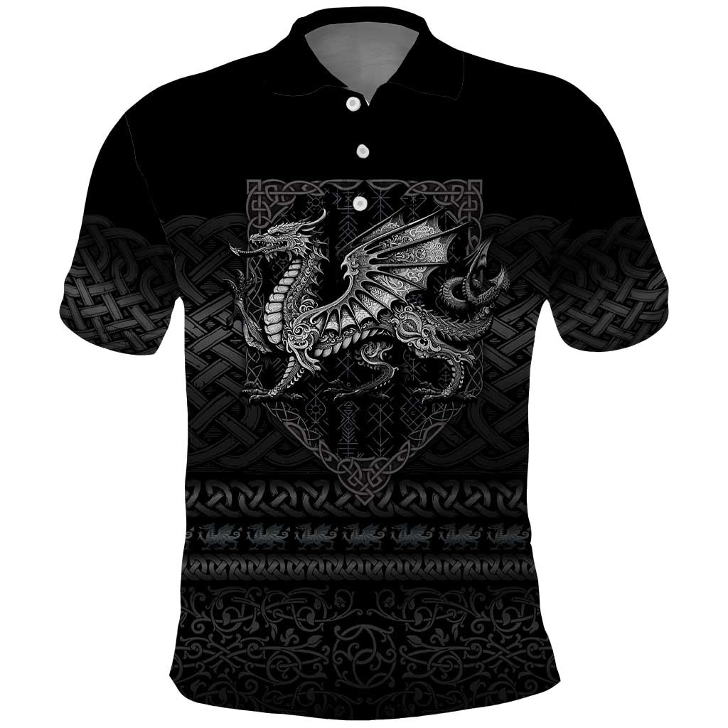 Welsh Celtic Culture Polo Shirt Wales Y Ddraig Goch with Knot - Wonder Print Shop
