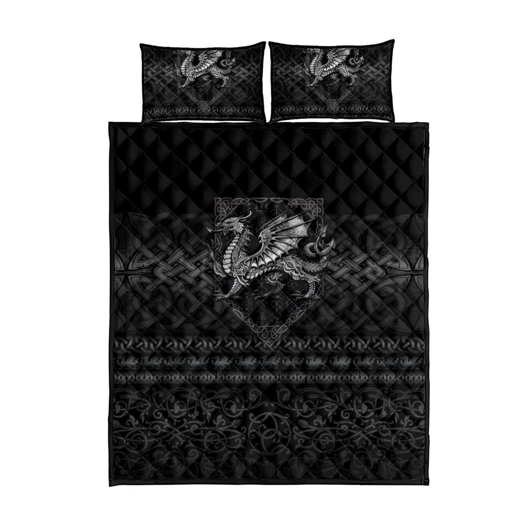 Welsh Celtic Culture Quilt Bed Set Wales Y Ddraig Goch with Knot - Wonder Print Shop