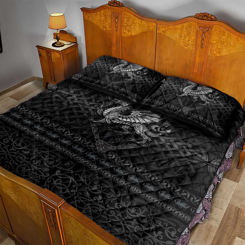 Welsh Celtic Culture Quilt Bed Set Wales Y Ddraig Goch with Knot - Wonder Print Shop