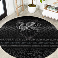 Welsh Celtic Culture Round Carpet Wales Y Ddraig Goch with Knot - Wonder Print Shop
