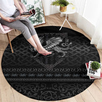 Welsh Celtic Culture Round Carpet Wales Y Ddraig Goch with Knot - Wonder Print Shop
