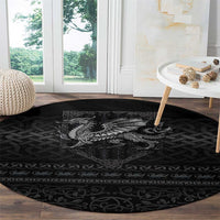 Welsh Celtic Culture Round Carpet Wales Y Ddraig Goch with Knot - Wonder Print Shop