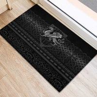 Welsh Celtic Culture Rubber Doormat Wales Y Ddraig Goch with Knot - Wonder Print Shop