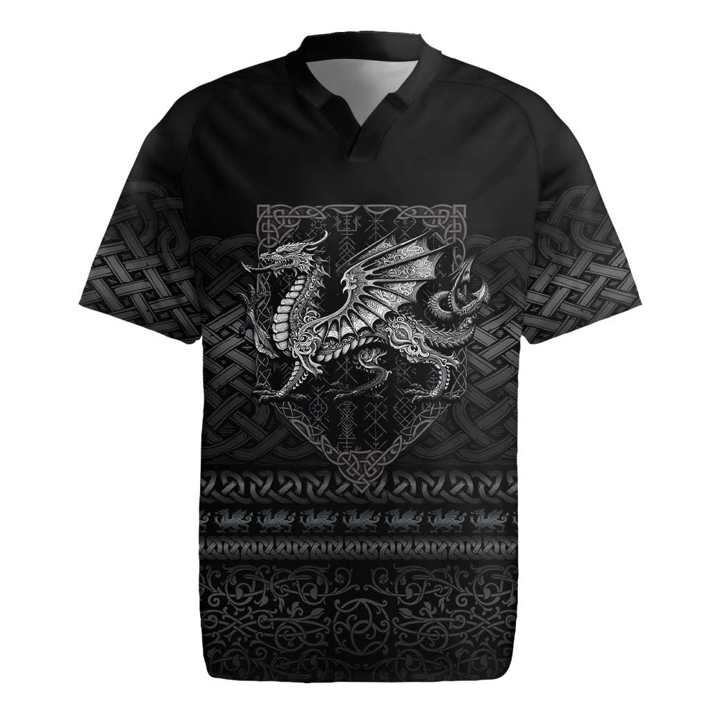 Welsh Celtic Culture Rugby Jersey Wales Y Ddraig Goch with Knot - Wonder Print Shop